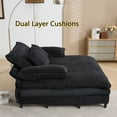 thumbnail image 5 of Aukfa Oversized Chaise Lounge Adjustable Backrest Sofa Chair Bed, Dual Layer Cushions, 3Pillows, Black, 5 of 11