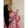 thumbnail image 6 of EASYBRAUS Women Floral Print Maxi Dress Boho Lantern Sleeve Loose Fit Spring 2025 S-2XL, 6 of 10