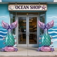thumbnail image 6 of 2PCS Large Mermaid Tail Balloons, Mermaid Decorations for Summer Beach Birthday Under the Sea Ocean Theme Party Supplies, Standing Foil Balloons 48 Inch, 6 of 7