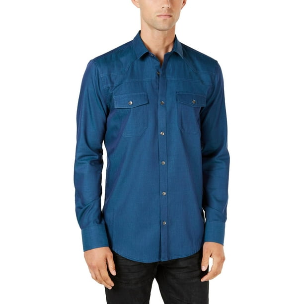 INC - INC Mens Cotton Collared Button-Down Shirt - Walmart.com ...