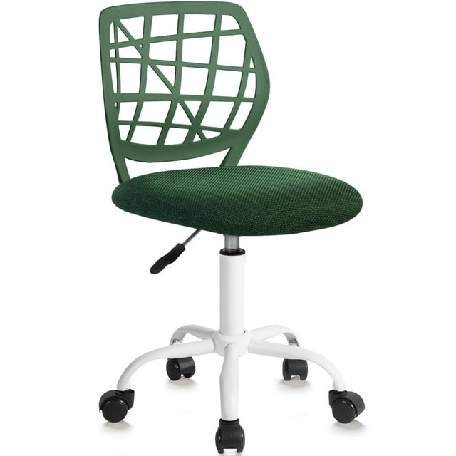 Silla de escritorio Furniturer para niños, ajustable, giratoria, malla, verde bosque