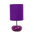 thumbnail image 2 of Simple Designs Stonies Small Stone Look Table Bedside Lamp 2 Pack Set, Purple, 2 of 6