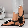 thumbnail image 5 of Women's 3D Floral Thong Slingback Flat Sandals, Open-Toe Breathable Casual Beach Footwear, 5 of 7
