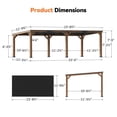thumbnail image 4 of Modern Shade 12x24 Cedar Wood Gazebo Hardtop Slope Roof Rot Resistant Snow And Wind Resistant For Backyard Deck And Garden, 4 of 8