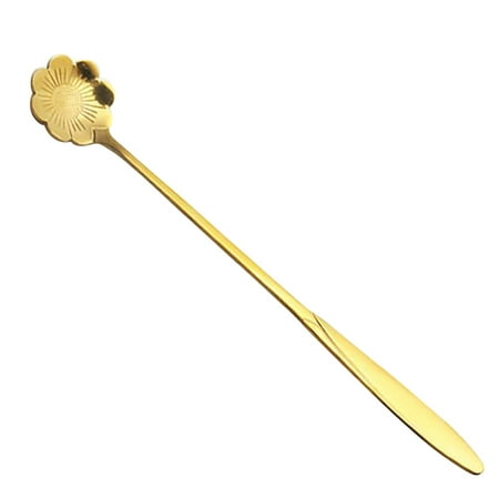 

New Coffee Spoon Petal Spoon Stainless Steel Long Handle Spoon Ladle Cutlery