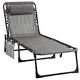 thumbnail image 1 of CoSoTower Chaise Longue Pliante d'Extérieur, Chaise Longue Inclinable avec Dossier Réglable et Oreiller Amovible, Gris Mixte, 1 of 7