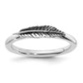 thumbnail image 3 of Auriga Fine Jewelry 925 Sterling Silver Antiqued Feather Ring for Women Size- 9, 3 of 6