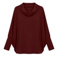 thumbnail image 6 of Cowl Neck Batwing Sleeve Tunic for Women Ghalytn Loose Draped Long Sleeve - Casual Blouse, 6 of 6