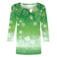 thumbnail image 5 of St Patricks Day Shirts, Womens 3/4 Sleeve Blouse, Round Neck T Shirt Tops Womens Casual St. Patrick's Day Print Tops Round Neck Three Quarter Sleeve 3/4 Sleeved T-Shirt Tops, 5 of 5