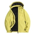 thumbnail image 2 of Kalauyu Mens Hood Windproof Rain Jacket Lined Drawstring with Multi Flap Pocket Water Resistant Hiking Daily Spring Fall Outdoor Coat Tops, 2 of 6