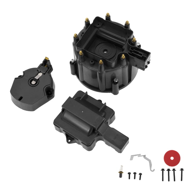 Unique Bargains Distributor Cap Kit Compatible for Chevy for GM SBC BBC 305 327 350 396 454, Durable ABS Black with Rotor