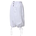 thumbnail image 2 of Men's Medieval Pirate Capri Pants Renaissance Costumes Viking Shorts Lace up Hem Halloween Costume Trousers, 2 of 4