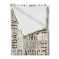 thumbnail image 2 of Modern Soft Flannel Fleece Blanket, Wooden Background with Coffee Phrase Espresso Hot Chocolate Cappuccino Design, Cozy Plush for Indoor and Outdoor Use, 70" x 90", Beige Army Green, by Ambesonne, 2 of 5