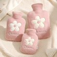 thumbnail image 3 of Cute Hot Water Bottle Bag for Girls Women Plush Shoulder Hand Warmer Heat Pack Warm Belly Winter Water Heating Bag 1000ml, 3 of 4