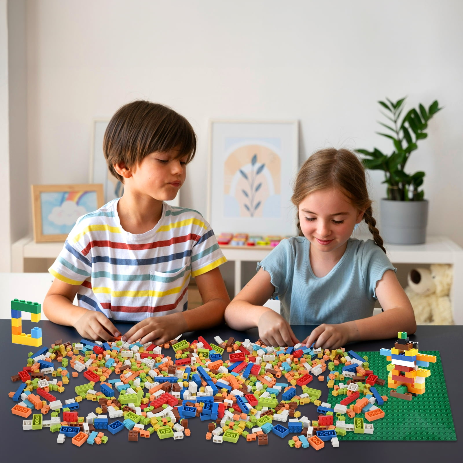 Faburo 1600 PCS Building Bricks Set, Classic Bulk Building Blocks Compatible with All Major Brands, Creative STEM Construction Toy Gift for Kids