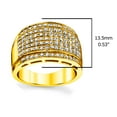 thumbnail image 3 of Metal Masters Mens 14K Gold Plated Sterling Silver 925 Micro-Pave Wedding Band Ring Cz 13.5mm, 3 of 5