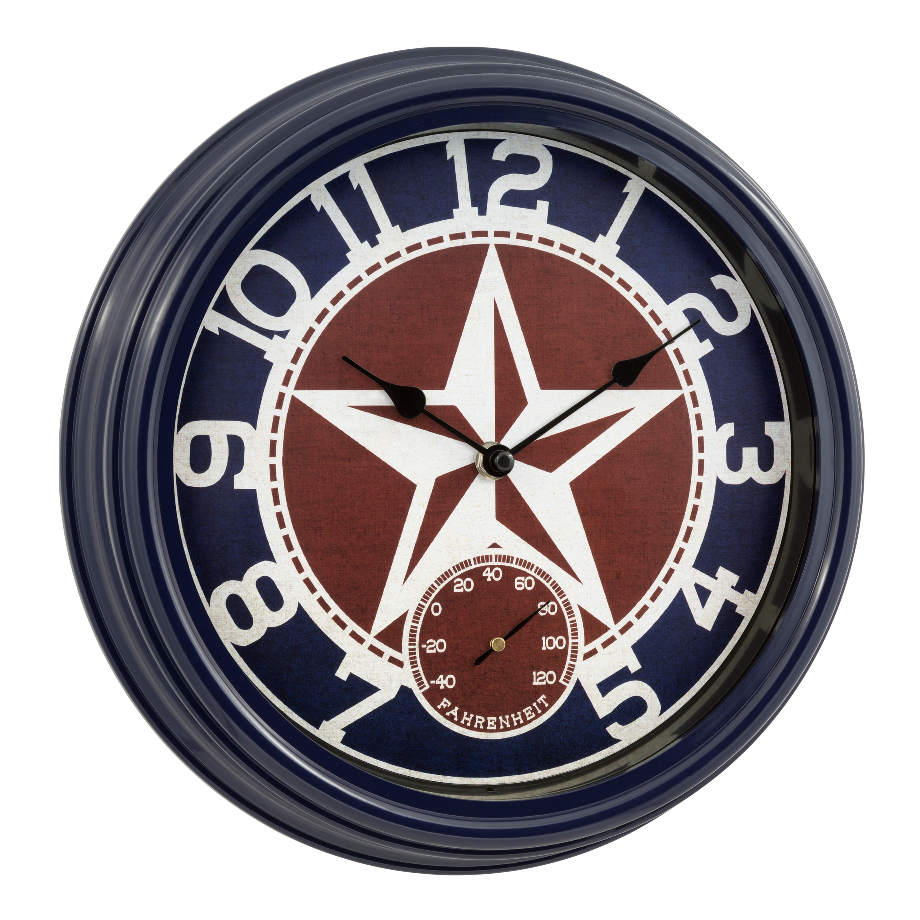La Crosse Clock 12-inch Indoor/Outdoor Patriotic Quartz Analog Wall Clock, 404-3012TX