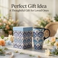 thumbnail image 7 of Topadorn Ceramic Latte Teacup Travel Coffee Porcelain Mug Ceramic Coffee Mug in Color Box 17 oz.,Blue, 7 of 7