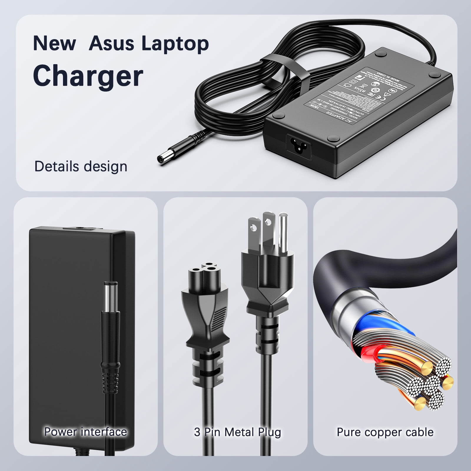 HFLRZZ 180W Laptop Charger 19.5V 9.23A AC Laptop Charger for Dell Adapter Power Supply Cord for Dell Alienware 15 R3 M14X M15X Precision 7510 Precision 17 7710 M4600 M4700 M4800 Laptop, Black