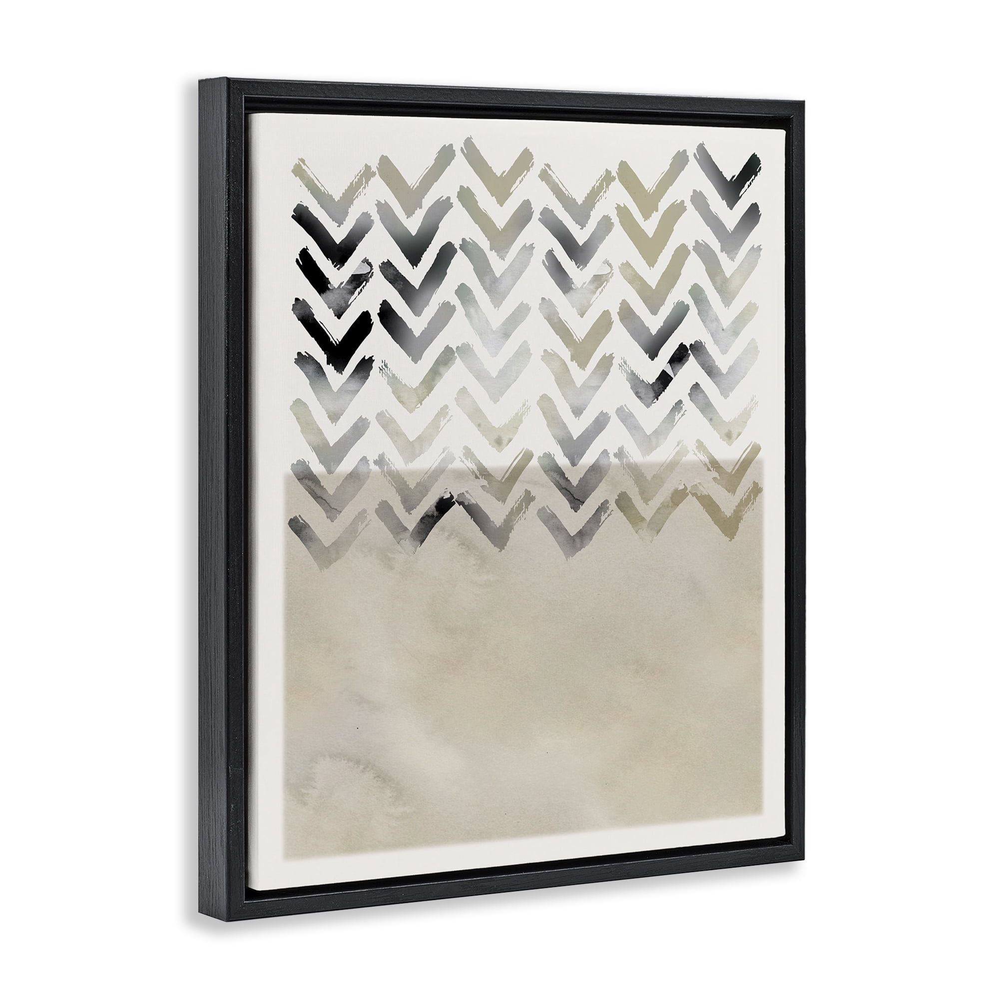 Stupell Industries Boho Arrow Pattern Abstract Painting Black Floater Framed Canvas Art Print Wall Art, 17 x 21