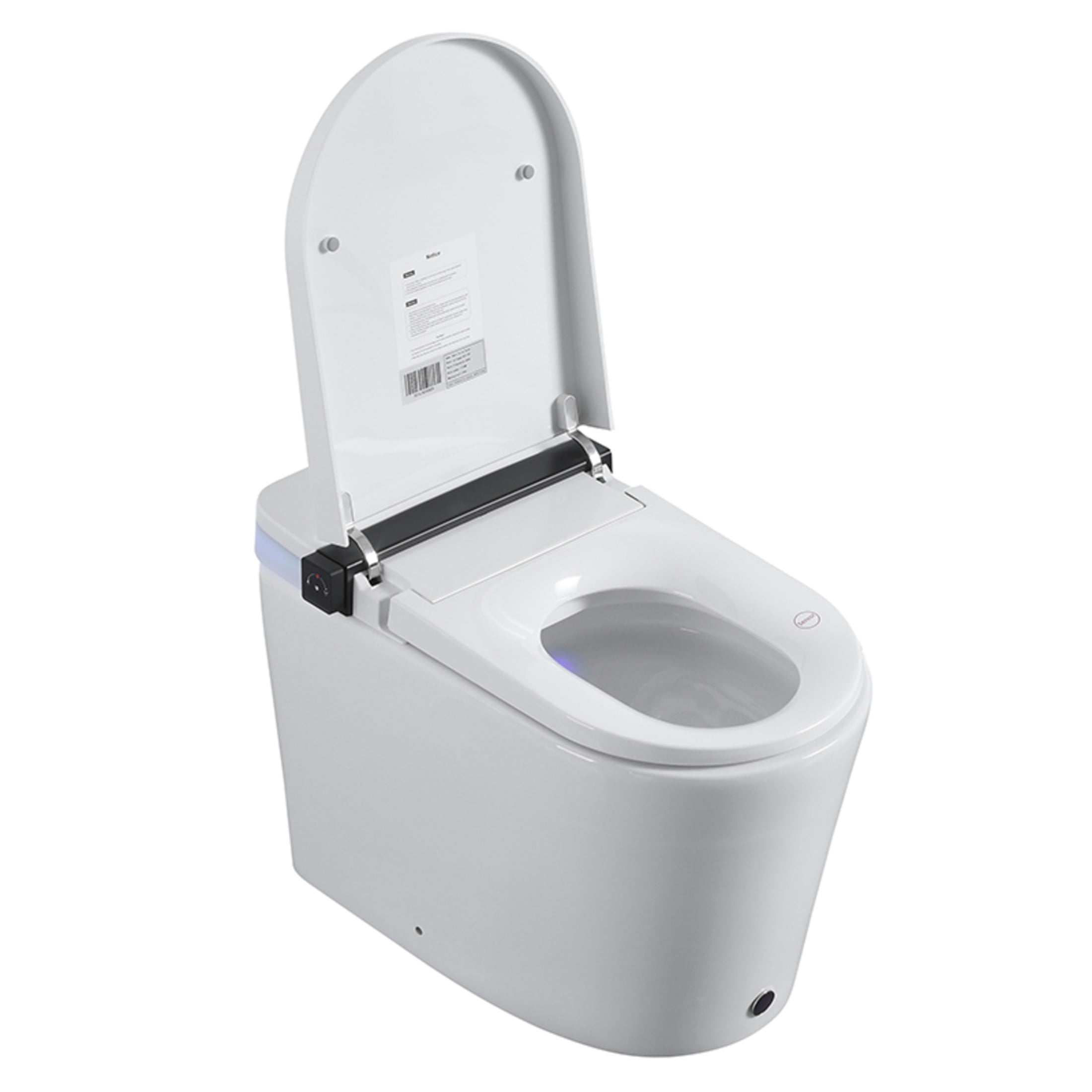 Noble House Tankless Smart Toilet with Bidet, Touchscreen One-Piece Bidet Toilet with Night Light & Foot Sensor, White