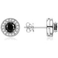 thumbnail image 2 of RYLOS Halo Designer Matching Set 14K Yellow Gold: Ring, Earring & Pendant Necklace Gemstone &  Diamonds 4MM Onyx October Birthstone; Size 8, 2 of 9