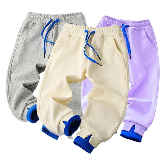 KYAIGUO Kids Girls Spring Jogger Sweatpants Toddler Boys Soft Outdoor Pants Baby Fall Soft Lace-Up Casual Jogging Trousers Pants for 1-12 Years Old