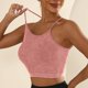 thumbnail image 3 of Sujetador deportivo acolchado de punto para mujer - Tirantes finos cruzados - Entrenamiento, yoga, gimnasio - Tallas S-L, 3 of 6