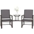 thumbnail image 3 of Outsunny 2-Person Outdoor Glider Chair with Coffee Table, Steel Patio Loveseat Swing Chair with Sling Fabric Seat, Gray, 3 of 10