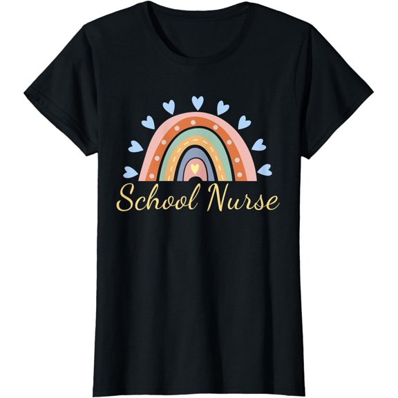 School Nurse Cute Rainbow Gift For Nurse T-Shirt T-Shirt