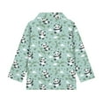 thumbnail image 5 of Psesaysky Toddler Girls Sweatshirts Cute Panda Green Print Stand-up Collar Quarter Zip Pullover Long Sleeve Shirts Tops Girl Fall Winter Clothes 12-13 Years, 5 of 6