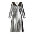 thumbnail image 2 of Nine.Eight Women’s and Women's Plus V-Neck Satin Midi Dress with Long Sleeves, Sizes XS-4X, 2 of 4