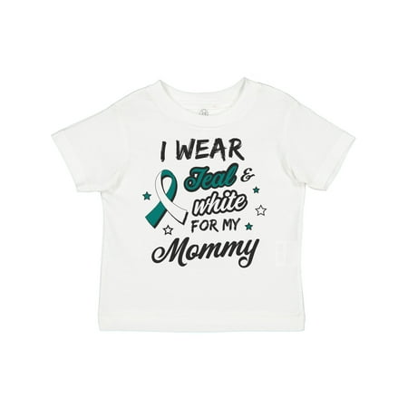 

Inktastic I Wear Teal and White for My Mommy Gift Toddler Toddler Girl T-Shirt