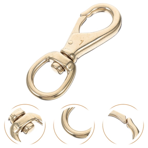 OUNONA 2Pcs Solid Brass 360 Degree Swivel Hook Clip For Large Dog Harnesses And Keychains Scuba Diving Line Ideal For Outdoor Adventures
