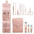 thumbnail image 1 of Manicure Set 11 in 11 Nail Clipper Set, Nail and toenail Clippers, Travel Kit (Pink), 1 of 5