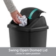 thumbnail image 5 of Sterilite Kitchen Trash Can, 7.5 Gallon Plastic Garbage Bin with Swing Top Lid, Black, 5 of 8