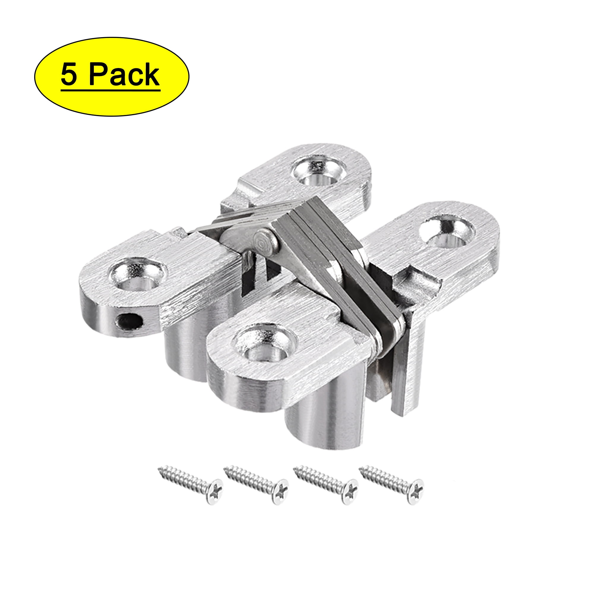 45 x 36 x 12mm uxcell 5pcs Invisible Concealed Cross Hinges Wooden Doors Zinc Alloy 