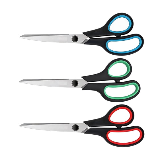 3 Pack Multi‑Purpose Scissors, Office Scissors, Household Scissors, Craft Scissors, Stainless Steel Scissors for Home School Art Craft and Fabric Projects