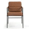 thumbnail image 5 of Beckett Brown Faux Leather Dining Chair with Black Iron Legs, 5 of 8