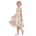 thumbnail image 4 of IBTOM CASTLE Flower Girl Dress Lace Embroidery Birthday Party Wedding Dresses Kids Formal Bridesmaid Tulle Dresses Princess Pageant Floral Gown Beige, 4 of 7