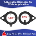 thumbnail image 4 of ORUYROP Flag Pole Rings 2 Pcs, Aluminum Alloy 0.75-1.02 Inch Flag Pole Clip, 360 Degree Rotating Tangle Free Flagpole Flag Mounting Rings Spinning Flag Pole Kit with Carabiner, 4 of 6