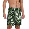 thumbnail image 3 of Rocae Tropical Palm Leaves1 for Men's Soft Sleep Pajama Shorts, Waistband and Pockets, 3 of 9