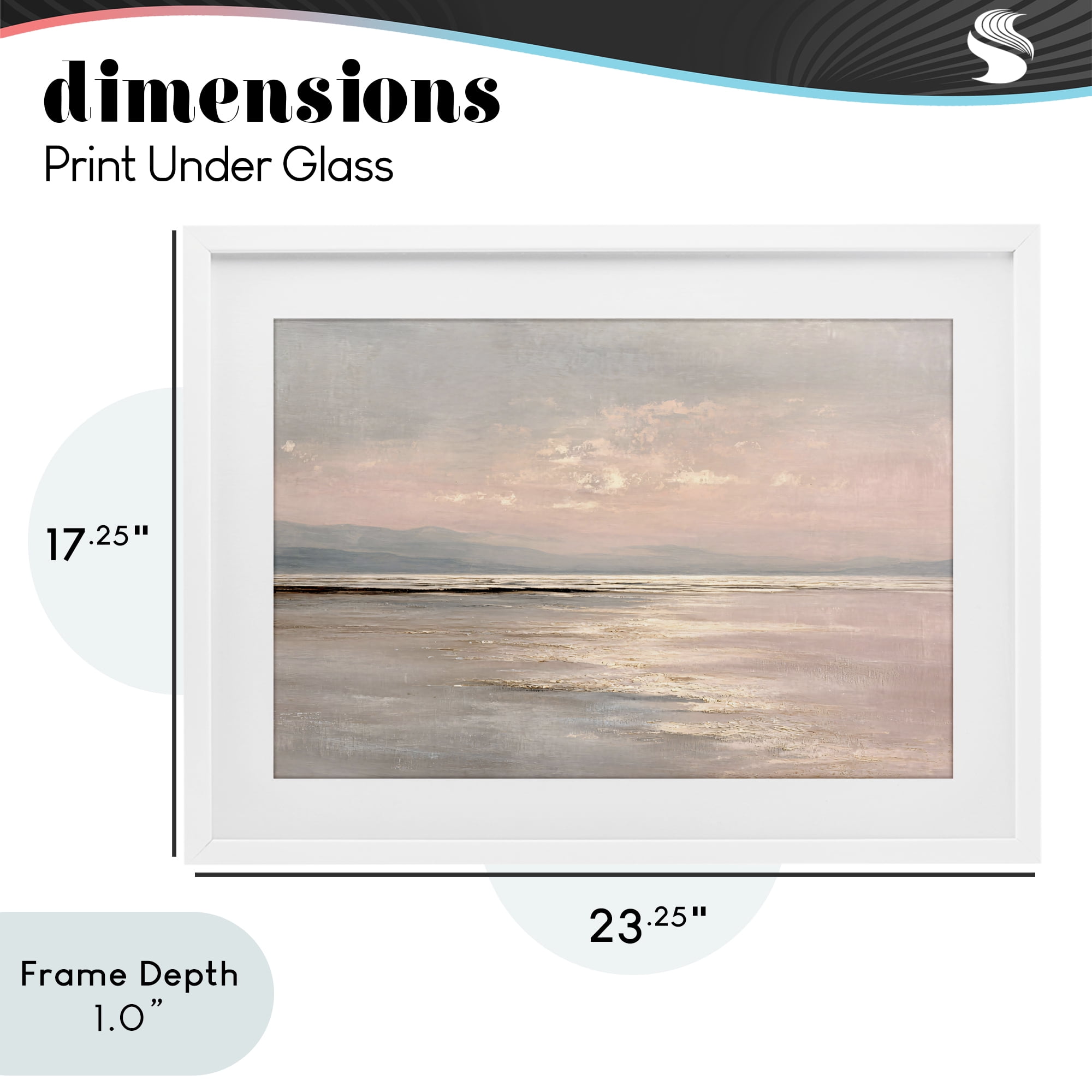 Stupell Industries Vast Blush Seascape White Framed Print Under Glass, design by Jacky Ngan