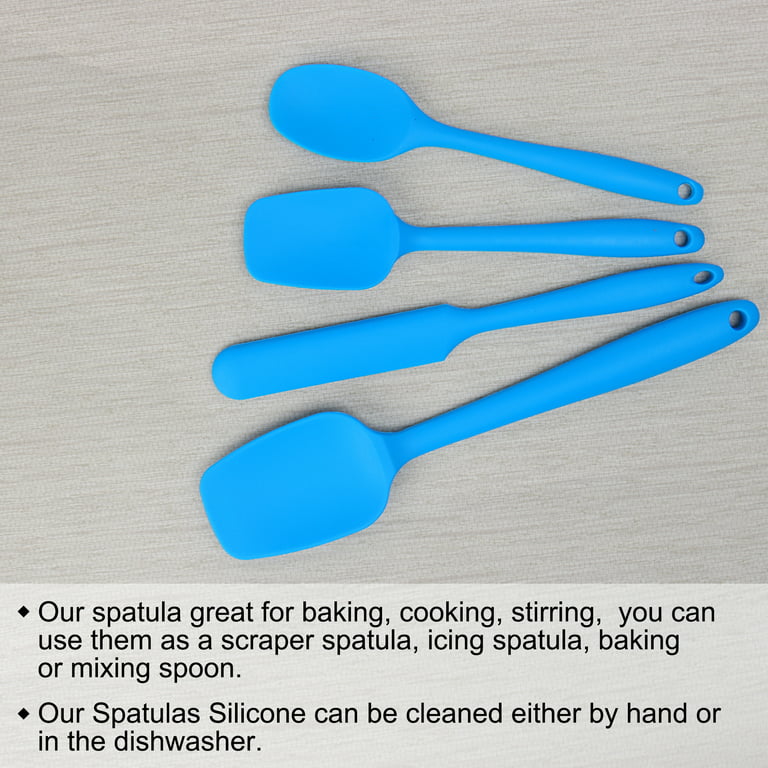 Kitchen Cooking Silicone Spatula Set Heat Resistant Turner Scraper Baking  Utensils Blue 4 Pieces