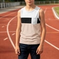 thumbnail image 5 of Asxite Toddler Boys Tank Top Contrast Color Pocket Sleeveless Crew Neck Casual Summer Blouses 3-14Y, 5 of 6