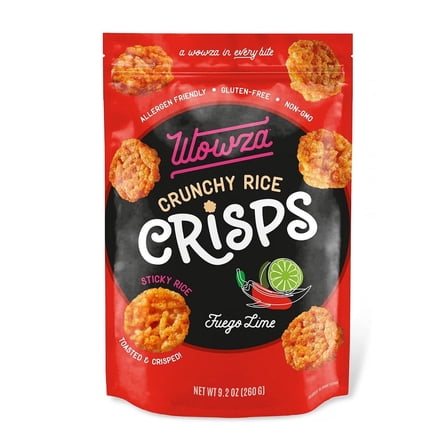 Wowza Crunchy Rice Crisps Fuego Lime, 9.2 Ounce
