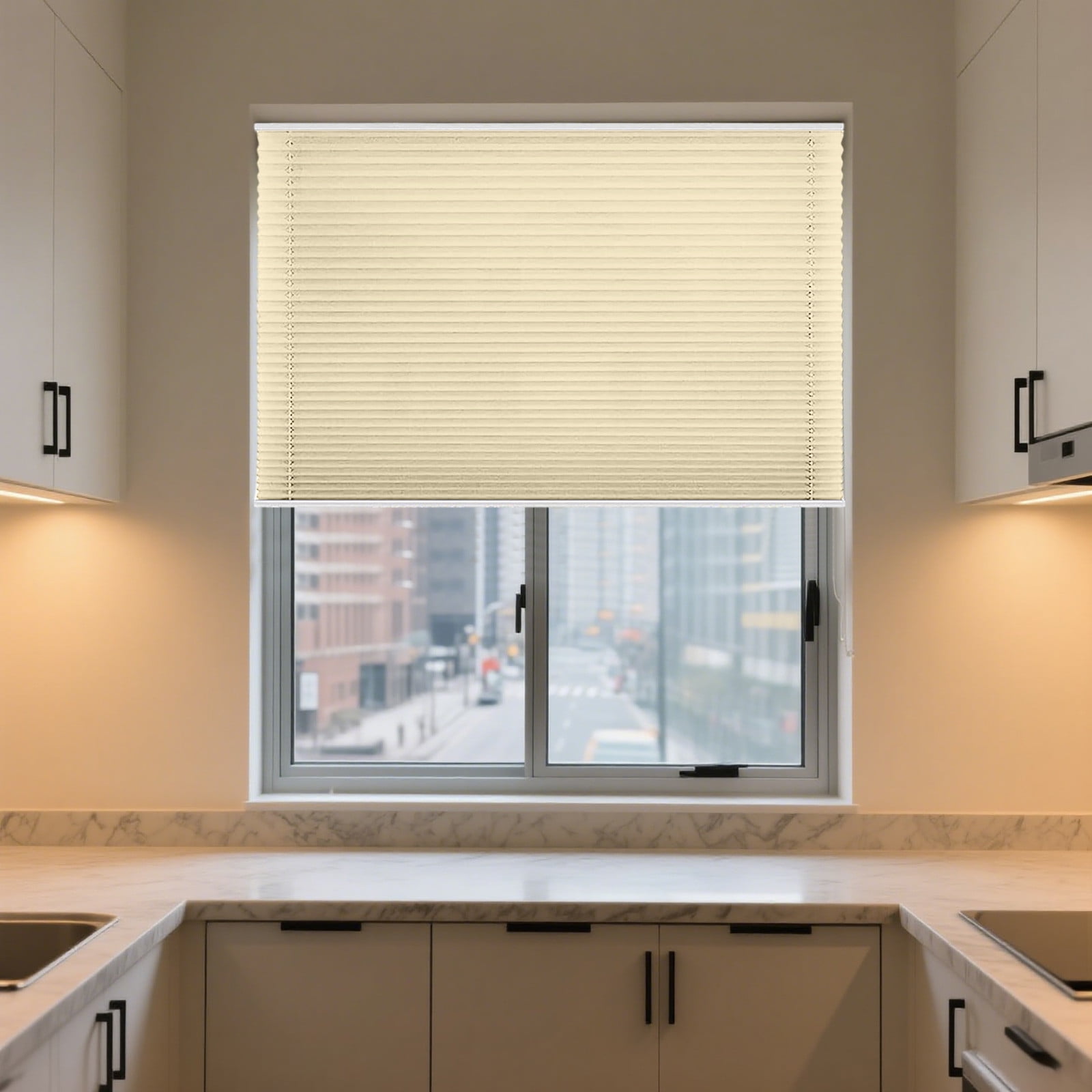 Cordless Cellular Shades - No Tools No Drill Honeycomb Blinds for Windows, Blackout Thermal Insulated Easy Install Pleated Window Shades for Privacy Energy Efficiency(47.24*23.62Inch)