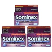 Sominex Nighttime Sleep-Aid Caplets, Maximum Strength, 16 ea (Pack of 3)