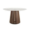 thumbnail image 3 of Pemberly Row Contemporary Round Marble Dining Table in Walnut, 3 of 3