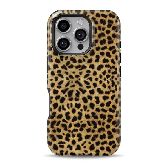 DesignSkinz Scratch-Resistant Hard Slim Case Compatible with iPhone 16 (Compatible with MagSafe) - Orange Cheetah Fur Pattern